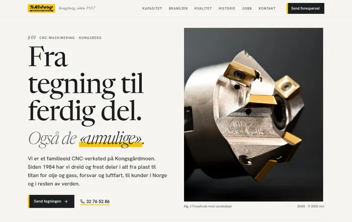 Retning 2 på PC: lys side med elegant serif-overskrift og fresehode-foto med figurtekst